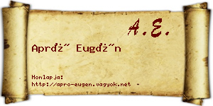Apró Eugén névjegykártya